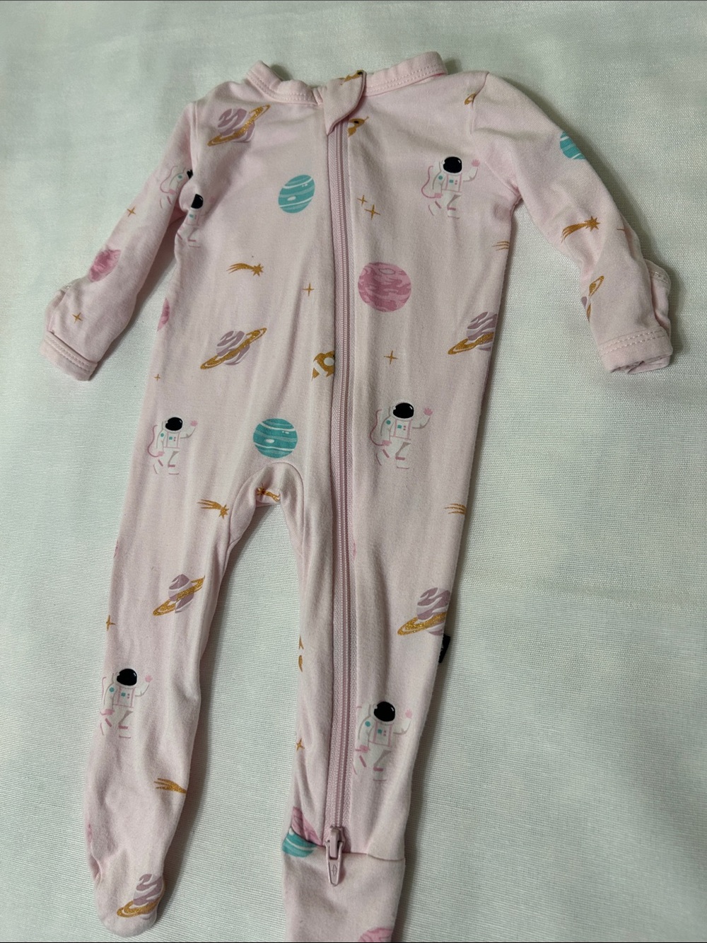 Kyte Baby Sakura Space Print Footed Zip Pajamas